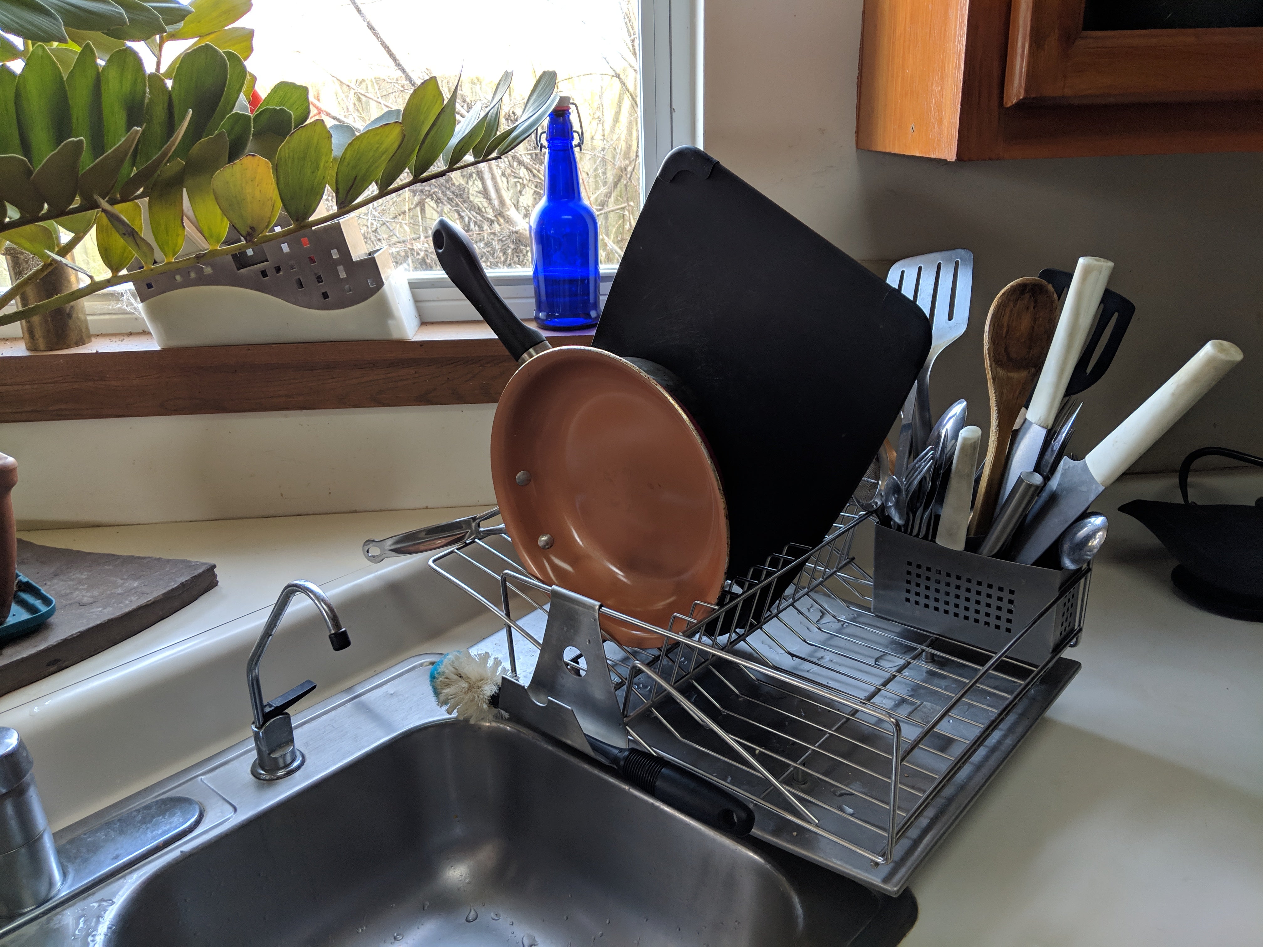 Dish rack for sink with lip hot sale